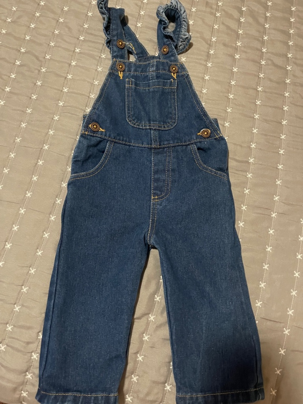 SHEIN Dark Blue Denim Kids Overalls